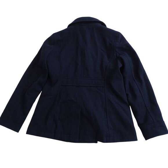 Old Navy Women Navy Blue Peacoat Double Breasted Coat Size M Wool Blend Classic - Picture 4 of 9